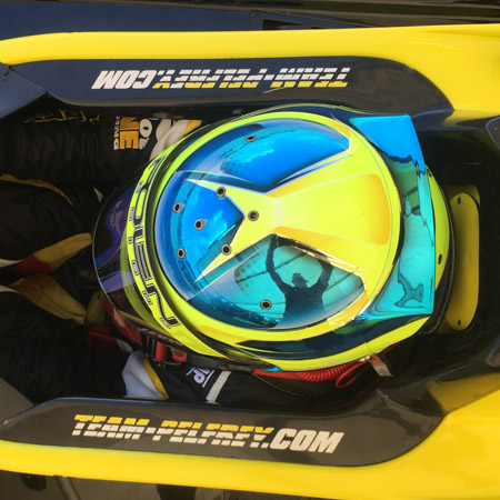 pilot one racing | kaylen frederick | racing helmet from above